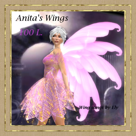 Elys anita wings pink w/flower box