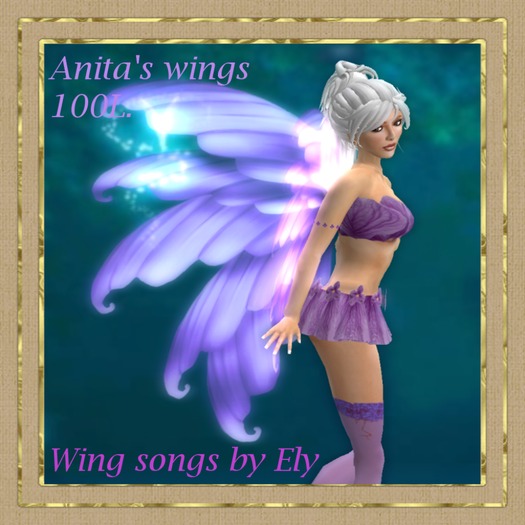 Elys anita wings purple w/flowersbox
