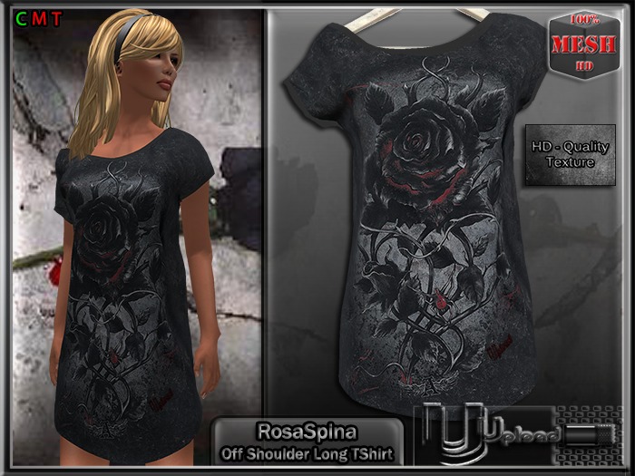 Upload[_]:: - RosaSpina Off Shoulder Long TShirt