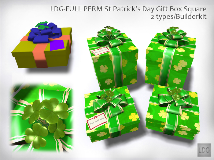 LDG-FULL PERM 218 St Patrick's Day Gift Box Square /2 types/Builderkit 