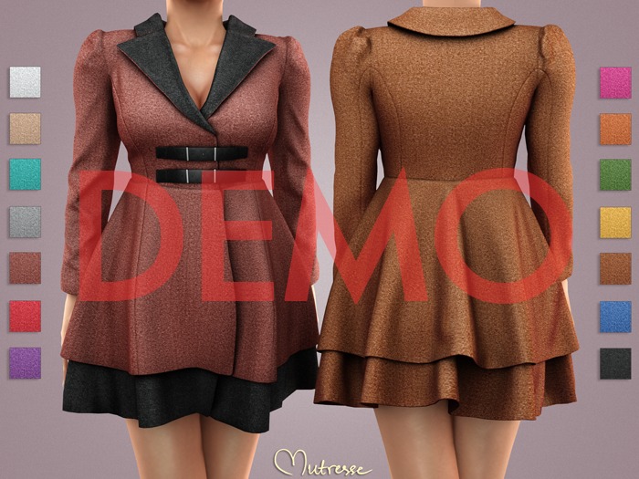 [DEMO] Mutresse . Gnus Coat - 14 Fabrics (Rigged Mesh)