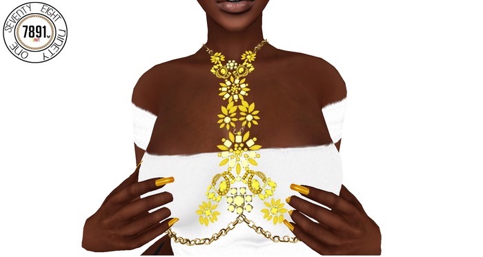 [7891.] Nadia Body Harness - Yellow (W\Resize)