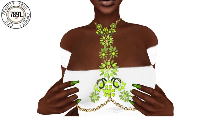 [7891.] Nadia Body Harness - Green (W\Resize)
