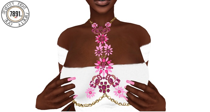 [7891.] Nadia Body Harness - Pink (W\Resize)