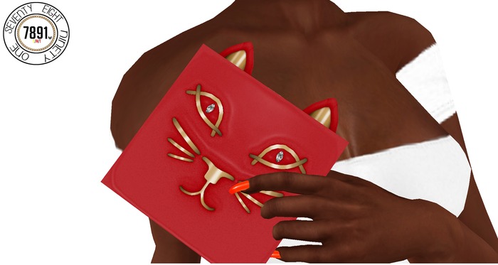 [7891.] Meow Clutch - Red (W\Resize)