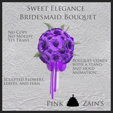 Sweet Elegance Bridesmaid Bouquet - Purple