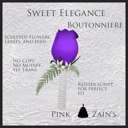 Sweet Elegance - Boutonniere - Purple