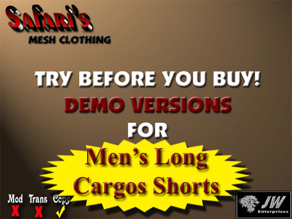 Safari's "FlexFit" - Men's Long Cargo Shorts DEMOS