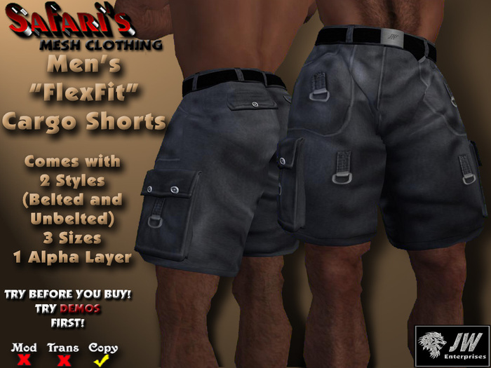 Safari's "FlexFit" - Men's Hiking Shorts (Gray)