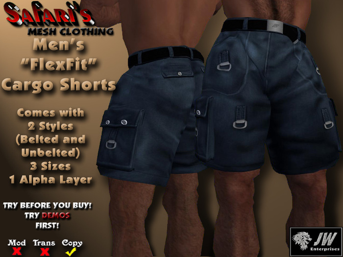 Safari's "FlexFit" - Men's Hiking Shorts (Blue)