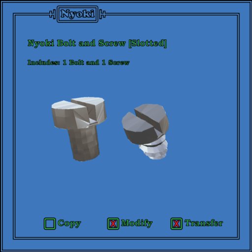 Second Life Marketplace Nyoki Bolt and Screw [Slotted] v1.00