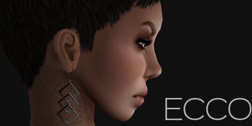 .:ECCO:. Square Earrings - Gunmetal