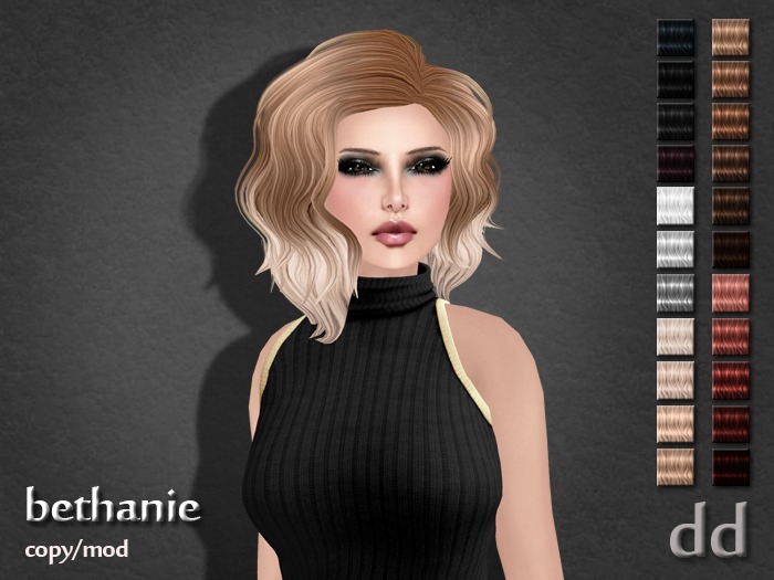 Second Life Marketplace *NEW RELEASE* DD Hair Bethanie (MESH) Pack 1
