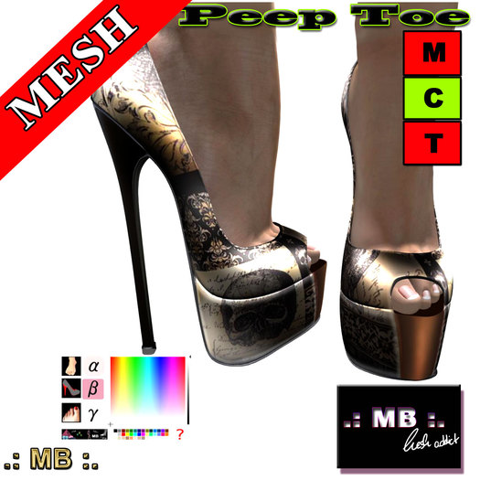 .: MB :. MESH Peep Toe Pumps "scary patchwork"