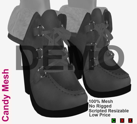 .::CM::. DEMO Mesh Suede Ankle Boots Black