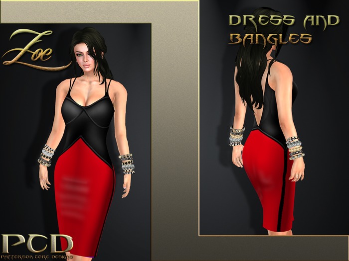 Zoe Dress and Bangles Red