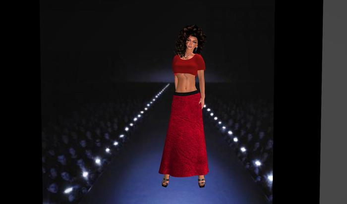 Trouble - Maxi Mesh Skirt  Red