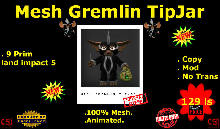 Mesh Gremlin TipJar (box)