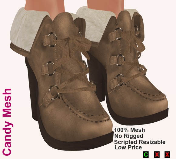 .::CM::. Mesh Suede Ankle Boots Brown