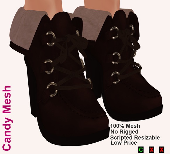 .::CM::. Mesh Suede Ankle Boots Chocolate