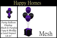 H.Homes ~ Mesh Party Balloon Display ~ Black and Purples