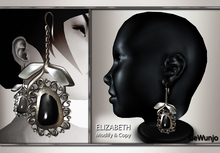 GeWunjo : ELIZABETH black earrings