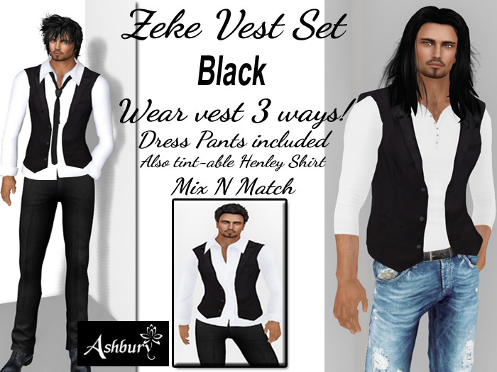 [ASHBURY] Zeke Vest Set-Black Boxed