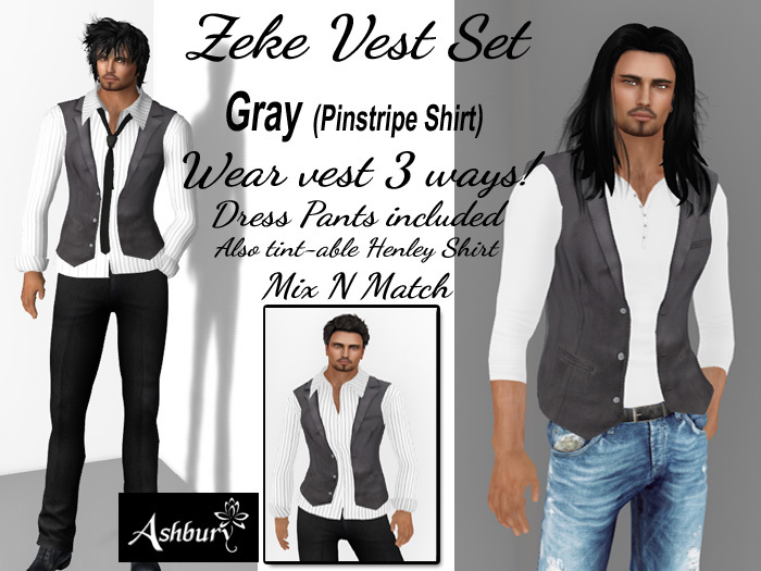 [ASHBURY] Zeke Vest Set-Gray Boxed