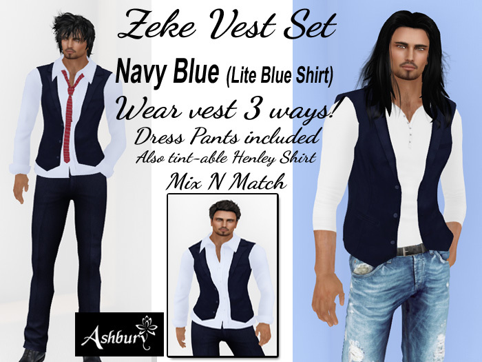 [ASHBURY] Zeke Vest Set-Blue Boxed