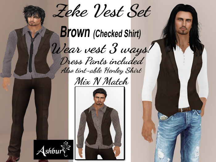 [ASHBURY] Zeke Vest Set-Brown Checked Boxed
