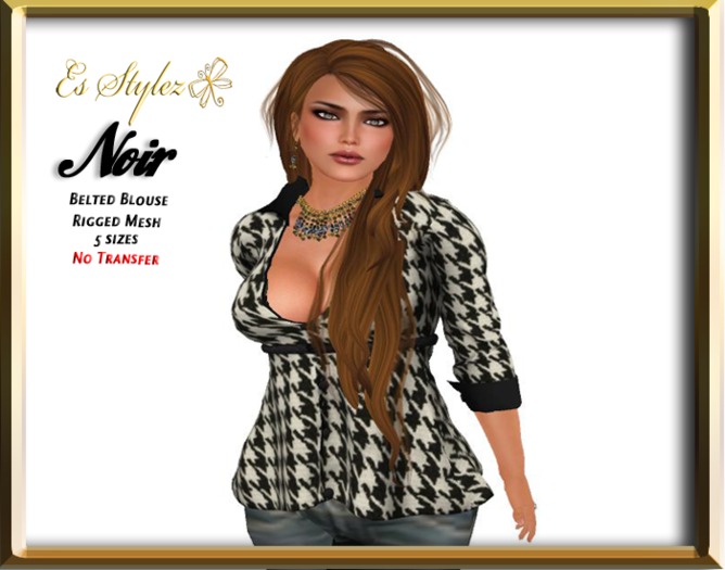 {ES} Noir Belted Blouse - Pink