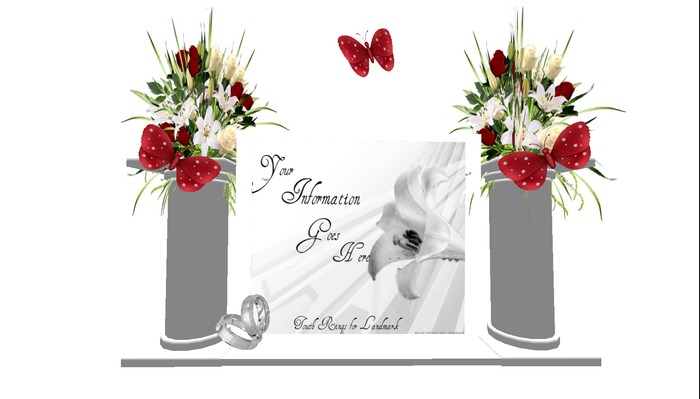 PA-White Column Red Butterfly Wedding invite
