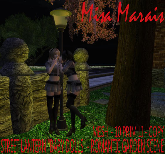 STREET LANTERN BABY DOLLS - GARDEN SCENE