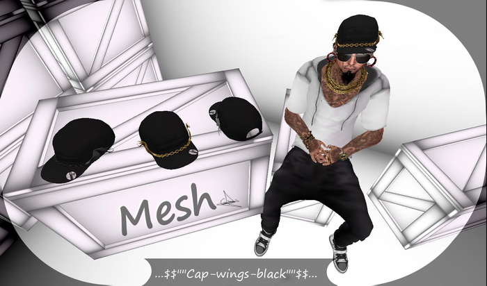 Cap-wings-Black