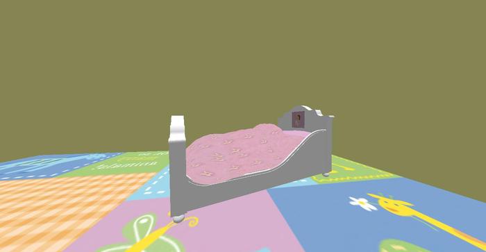 camita nena  rosa   antigua