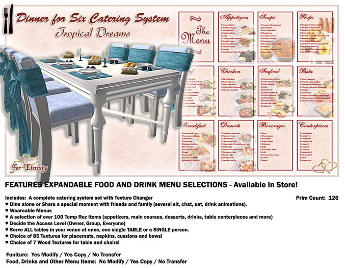 *VRD* Catering - Dinner for Six - Tropical Dreams (boxed)