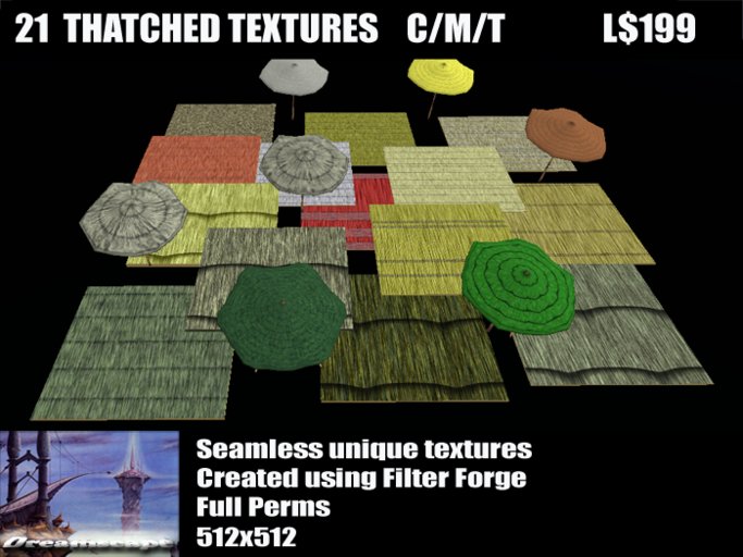 Dreamscape Tropical Tiki Thatch Textures