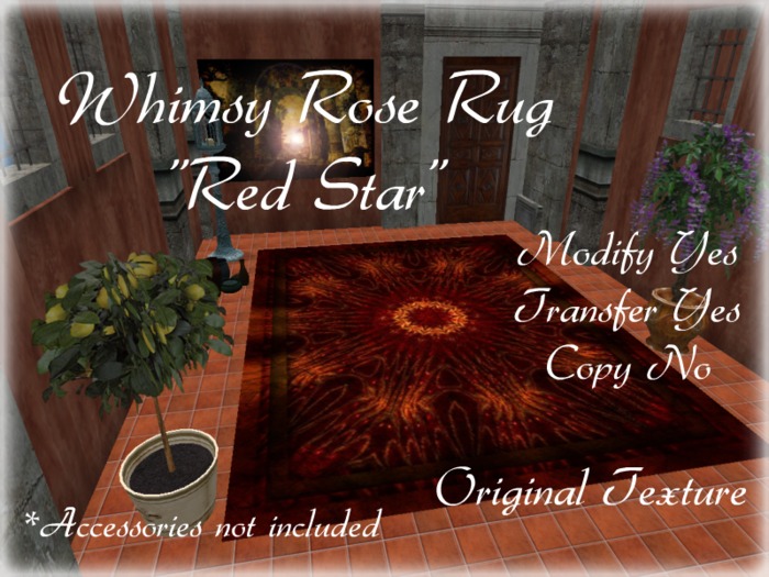 Whimsy Rose Rug "Red Star" (Modify/Transfer)