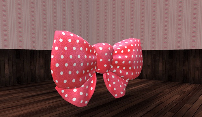 Red_W_Dot_Ribbon　bow 