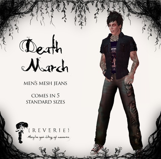 {REVERIE} Mesh Men's Jeans - Death March