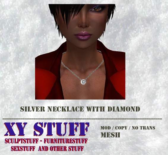 Necklace mesh by IM silver with diamond