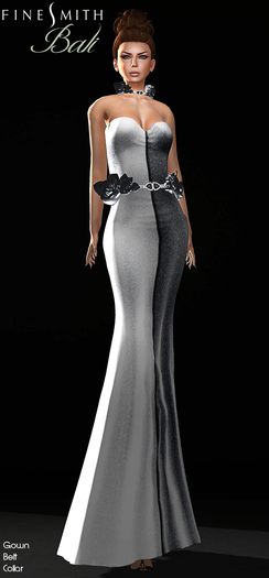 FINESMITH BALI gown black& white