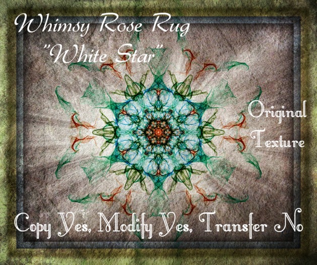Whimsy Rose Rug "White Star" (Copy and Modify)