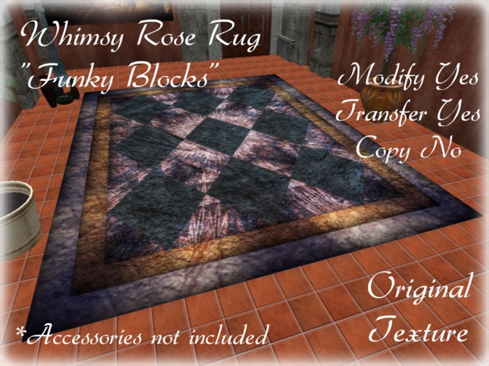 Whimsy Rose Rug "Funky Blocks" (Modify/Transfer)
