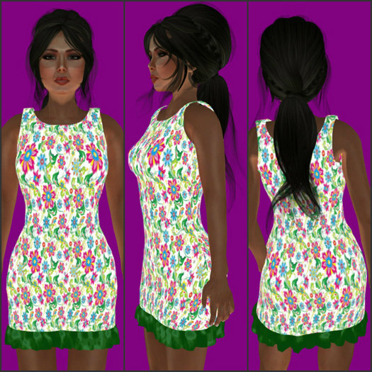 Floral Ruffled  Mesh Dress