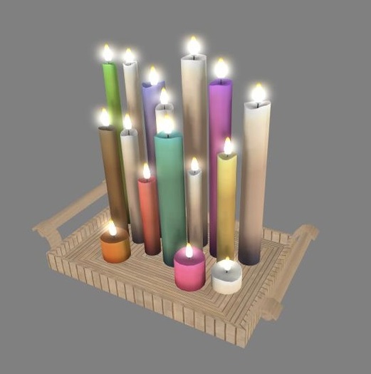 .::idril's::. spring rainbow candle cluster