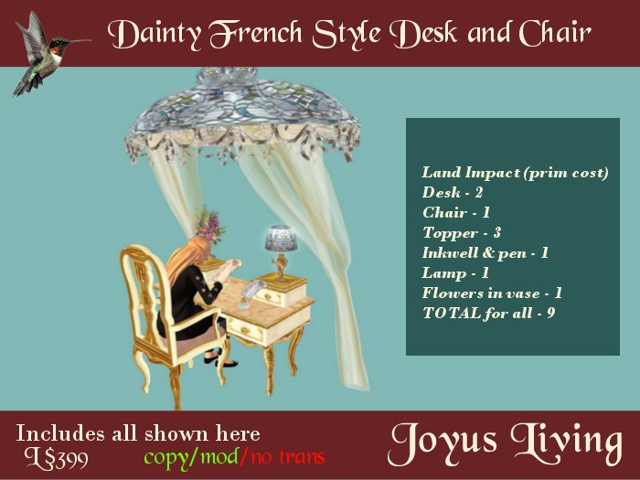 Dainty Gold French Desk