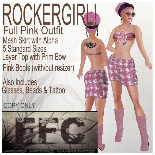 RockerGirl! PINK Full Outfit
