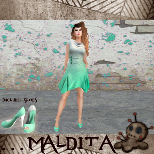 ::::Maldita:::: Pastel Dress Cyan (Box)