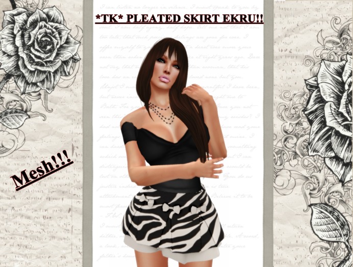 *TK* PLEATED SKIRT EKRU BOX